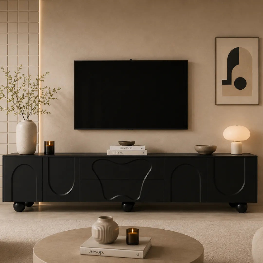 Meuble TV Noir Design et Contemporain – GABRIEL
