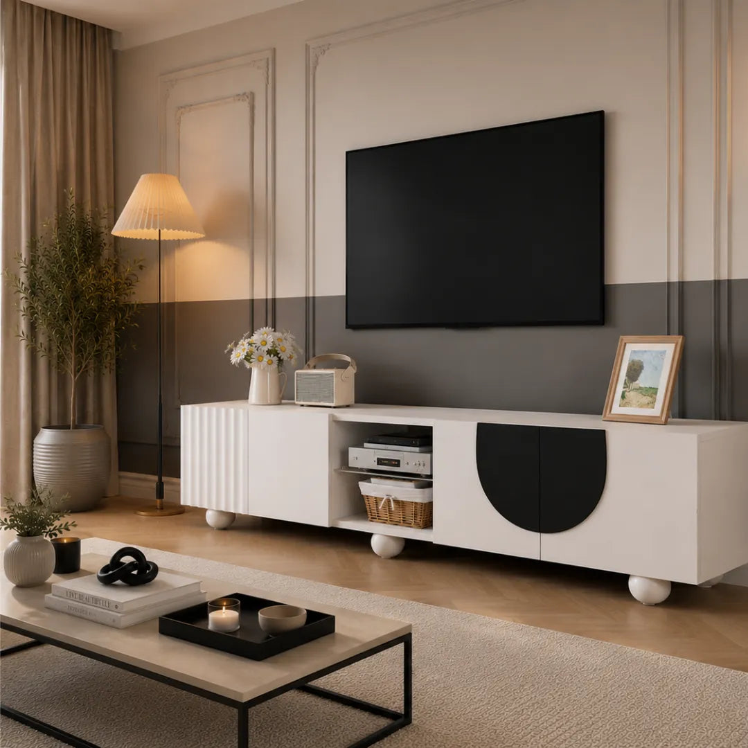 Meuble TV Blanc Moderne - ALICE